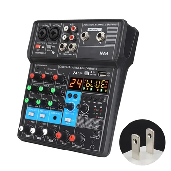 24DSP Живая звуковая карта DJ-трансляция, совместимый с низким уровнем шума ARM-чип С микрофонной панелью, аудиомикшер, обратный просмотр 4 канала