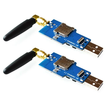 2X Модуль USB to Gsm Serial Gprs Sim800c, компьютерное управление Bluetooth + антенна