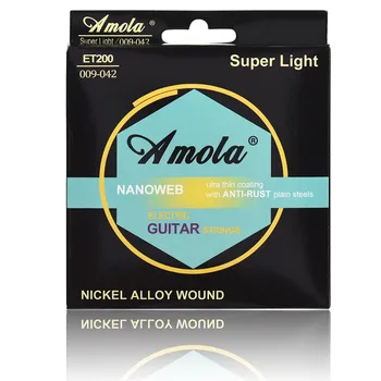 Amola ET200 .009-.042 Струны для электрогитары из никелевого сплава с намоткой музыкальные инструменты аксессуары для гитары