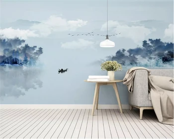 beibehang Новые китайские абстрактные классические 3d обои художественный пейзаж украшение спальни гостиной фреска обои