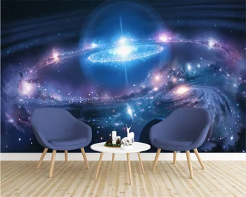 beibehang Пользовательские современные минималистичные обои звездное небо вселенная созвездие галактика настенная роспись фон papel de parede