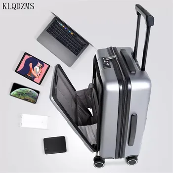 KLQDZMS 20-дюймовый высококачественный багаж на колесиках Мужской чемодан на колесиках с сумкой для ноутбука Женская дорожная сумка