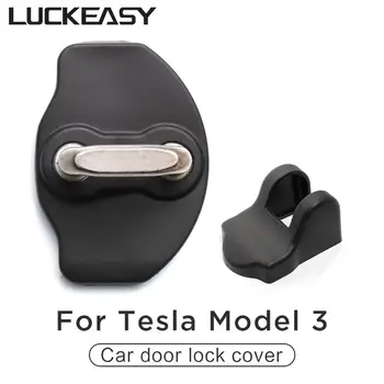 LUCKEASY Для Tesla Модель 3 2017- Крышка Дверного замка автомобиля ModelY 2017-2023 Крышка Дверного замка Автомобиля ABS Защитный Колпачок 6 шт./компл.