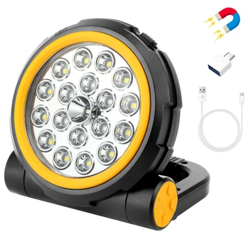 SANLIKE 1000lm LED Work Lights, 5200 мАч, Перезаряжаемая магнитная рабочая лампа, 7 режимов освещения, водонепроницаемый фонарик с вращением на 360 °