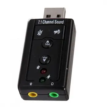 USB 2.0 Внешний 7.1-канальный 3D виртуальный аудио, звуковая карта, адаптер для микрофона, портативный ПК