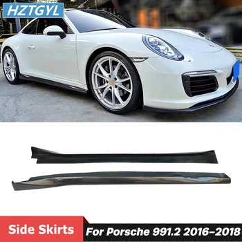 Боковые юбки из углеродного волокна, удлинители для губ для Porsche 911 991.2, Тюнинг обвеса 2016-2018