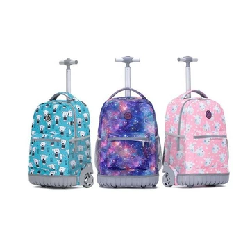 Детский школьный рюкзак на колесиках для девочек, 18-дюймовый школьный рюкзак на колесиках, сумка на колесиках, дорожная сумка-тележка для подростков