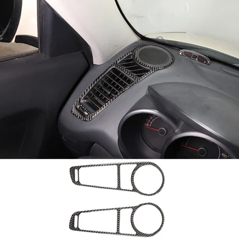 Для Kia Soul AM 2009-2013 Вентиляционное отверстие в приборной панели Автомобиля Декоративная рамка Наклейка Мягкие аксессуары для интерьера из углеродного волокна 2 шт
