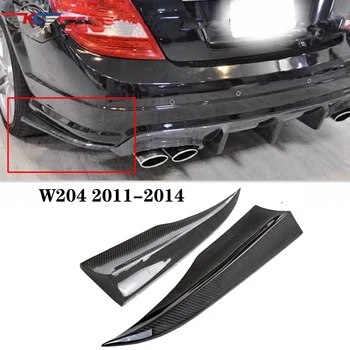 Для Mercedes C class W204 C63 Подтяжка лица 2011-2014 Настоящий карбоновый задний диффузор, бампер, Разветвитель, Canards, 1 пара