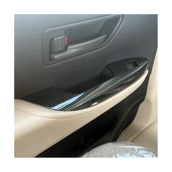 Для Toyota Land Cruiser LC300 2022 2023 Отделка дверного подлокотника, подъемника окна - ABS Углеродное волокно