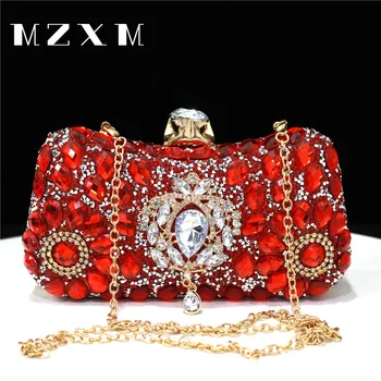 Женская сумка для вечернего платья, подвеска из красного металла и кристаллов, Водная Бриллиантовая пуговица, Свадебная сумочка для новобрачных с дневным клатчем
