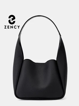 Женская сумка из натуральной кожи Zency, дизайнерский роскошный бренд, модные женские сумки подмышками, Большая вместительная сумка-ведро