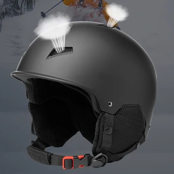 Легкий лыжный шлем для сноуборда с держателем защитных очков и накладкой для подбородка для защиты от катания на открытом воздухе