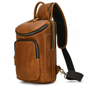 Мужская нагрудная сумка, Новая мужская сумка через плечо, Роскошный дизайн, прочная нагрудная сумка из натуральной кожи для мужчин, сумка для путешествий, Повседневная сумка