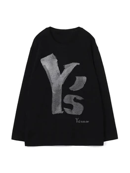 Мужская футболка Yohji Yamamoto, футболки оверсайз, Топы с длинными рукавами, Бесплатная доставка, мужские футболки y2k, уличная одежда унисекс