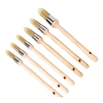 Набор из 6 предметов, инструмент для рисования краями маленьких кисточек с отделкой деревянной ручкой, 3 размера