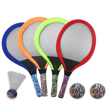 Нелегко выцветающий набор теннисных ракеток Экологически чистый легкий безопасный яркий и красочный тренажер для бадминтона