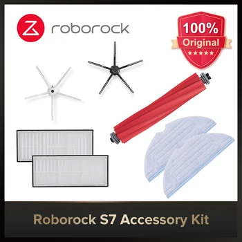 Оригинальный Аксессуар Roborock S7 Accessories, Основная щетка S7, Боковая щетка, Моющийся фильтр для мусора, Тряпки для швабры