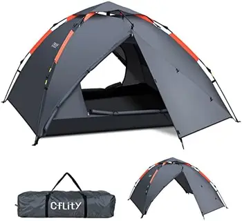Палатка, 3-местная мгновенная всплывающая палатка, водонепроницаемая трехслойная автоматическая купольная палатка, большая легкая палатка на 4 сезона, походная десятка