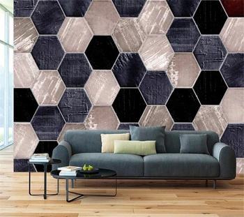 Пользовательские обои 3D фреска абстрактная трехмерная шестиугольная геометрическая фреска гостиная спальня фоновые обои фотообои