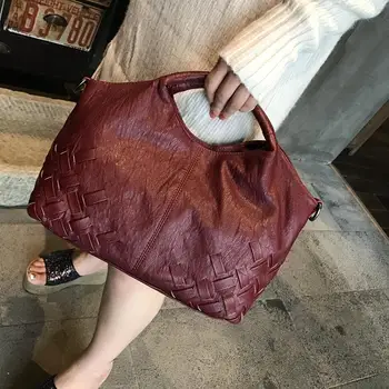 Роскошная Брендовая женская сумка, Высококачественная Мягкая Кожаная Плетеная сумка Большой емкости, Модная Повседневная Универсальная Европейская женская сумка