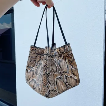 Роскошная Змеевидная сумка-ведро, сумка через плечо из кожи аллигатора, сумки и кошельки с животным рисунком, Роскошные сумки-корзины для женщин 2023, тотализатор