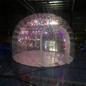 Светодиодный надувной шатер с пузырьками, Прозрачный Роскошный Гостиничный Купол, Надувной шатер для ресторана