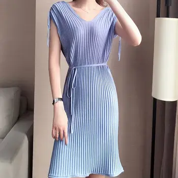 Свободный новый летний стиль 2023 с тонкой талией, французское платье с высокой талией для женской одежды летнее платье