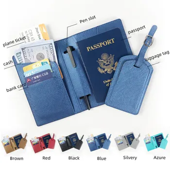 Удобная обложка для паспорта Водонепроницаемый Держатель для адреса кредитной карты Бирка для летного багажа Посадочная этикетка Портативные Аксессуары