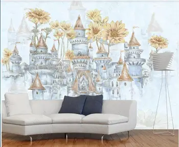 фотообои 3 d настенная роспись на заказ, нарисованный вручную замок подсолнух, декор для гостиной, обои для стен в рулонах