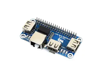Шляпа-концентратор Ethernet/USB для Raspberry Pi, 1x RJ45, 3x USB