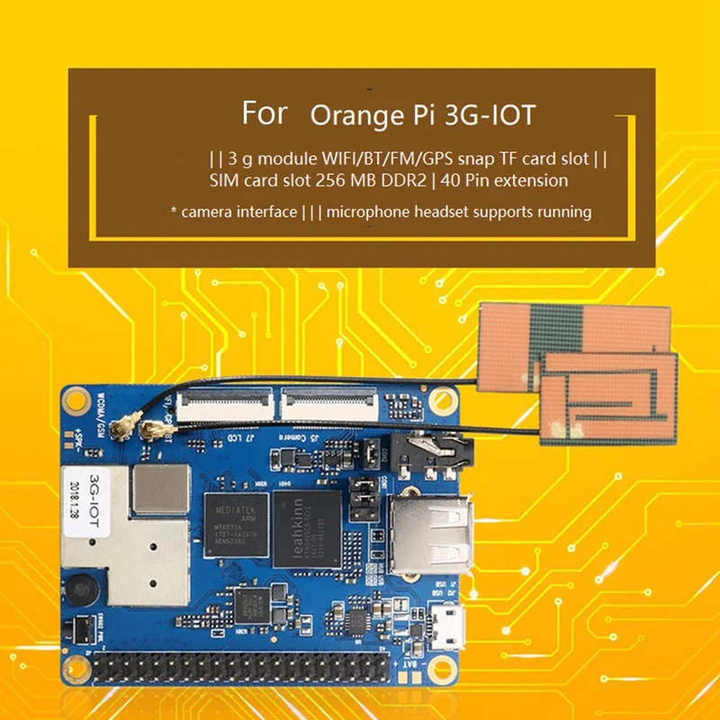 Для Orange Pi 3G-IOT-Плата разработки производителя с открытым исходным кодом объемом 256 МБ, 3G Модуль, Программирующий Микроконтроллер