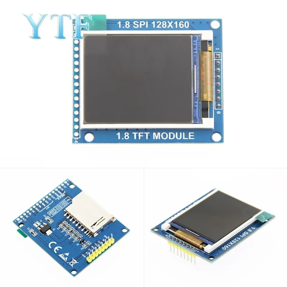 1,8-дюймовый TFT-модуль ЖК-дисплей с объединительной платой печатной платы SPI, только последовательный порт 4 ввода-вывода