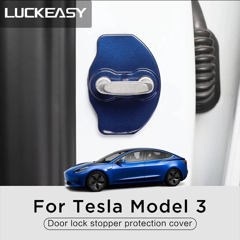 LUCKEASY Для Tesla Модель 3 2017- Крышка Дверного замка автомобиля ModelY 2017-2023 Крышка Дверного замка Автомобиля ABS Защитный Колпачок 6 шт./компл.