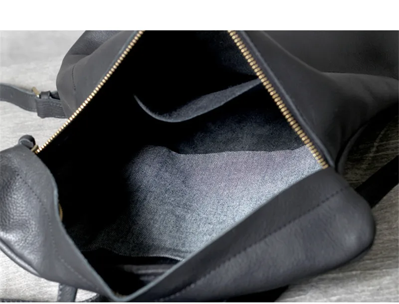 Высококачественный модный мужской женский рюкзак из мягкой натуральной воловьей кожи, повседневная простая легкая сумка для ноутбука из натуральной кожи черного цвета