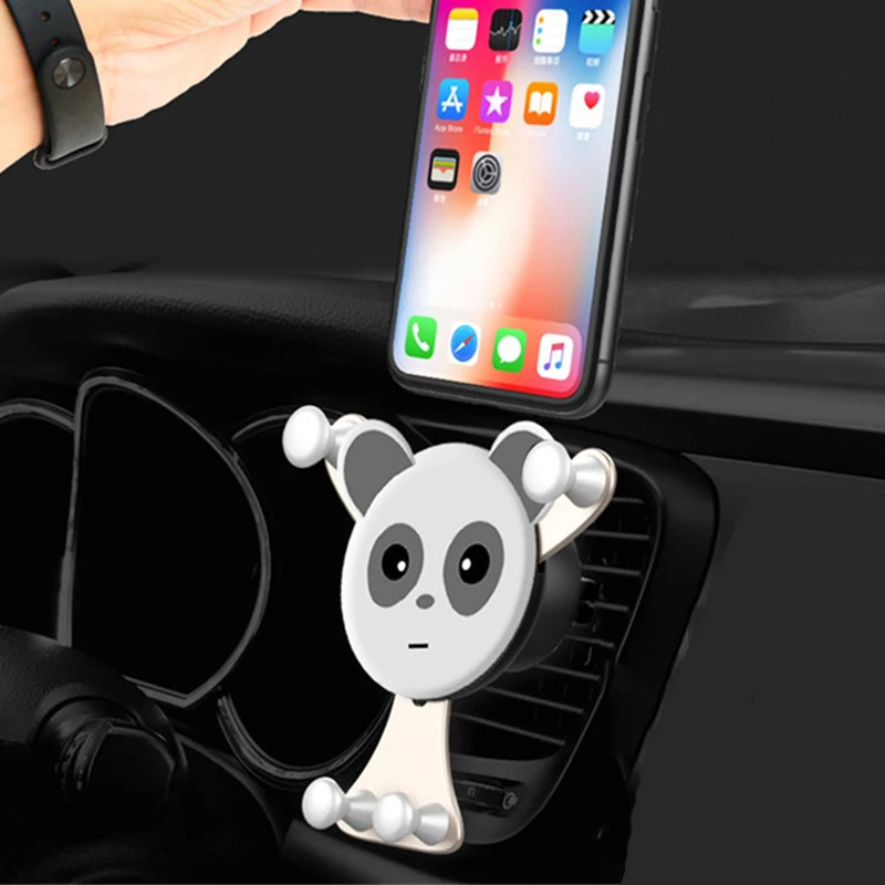 Персонализированная подставка для телефона с гравитационным датчиком Panda, подставка для мобильного телефона, автомобильный держатель для телефона и GPS, Поддержка Вращения для iPhone 13