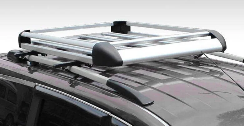Утолщенный багажник на крыше автомобиля из алюминиевого сплава, двухслойная черная багажная рама, багажная корзина, Универсальный багажник на крыше