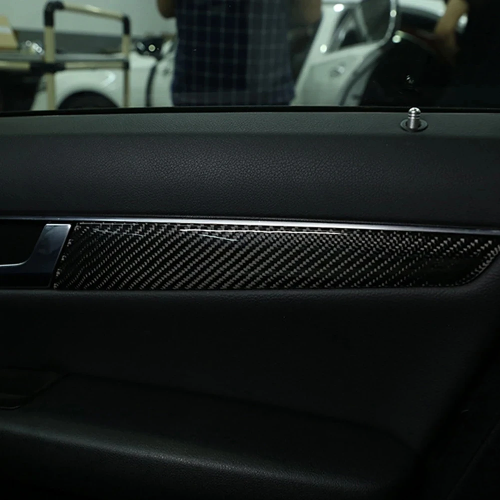 4 шт./компл. Наклейка на Внутреннюю Дверную панель Автомобиля, Наклейки для внутренней отделки, 3K Углеродное волокно, Защита от царапин, украшение для Mercedes-Benz W204 07-14