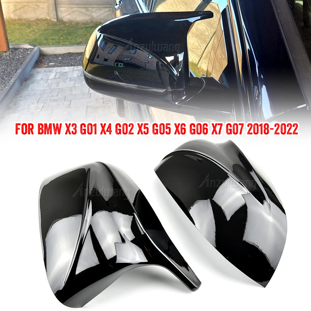 Автомобильные боковые Крышки для зеркал заднего вида, Высококачественный Звуковой сигнал для BMW x3 G01 x4 G02 x5 G05 2018-2022, Черные Аксессуары, Зеркальная крышка в стиле M3